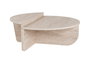 Nordure Mesa de Centro Orion Travertino y Mármol 90cm Ancho x 30cm Alto x 60cm Fondo